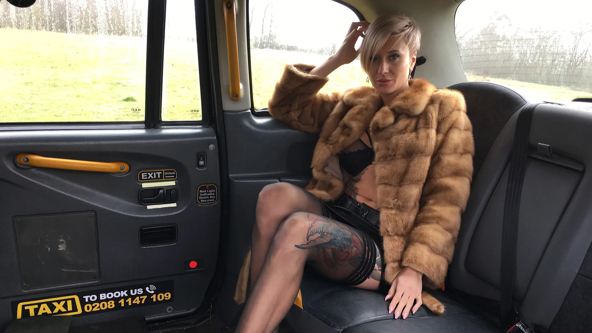 Short haired tattooed blonde fucked - Fake Taxi