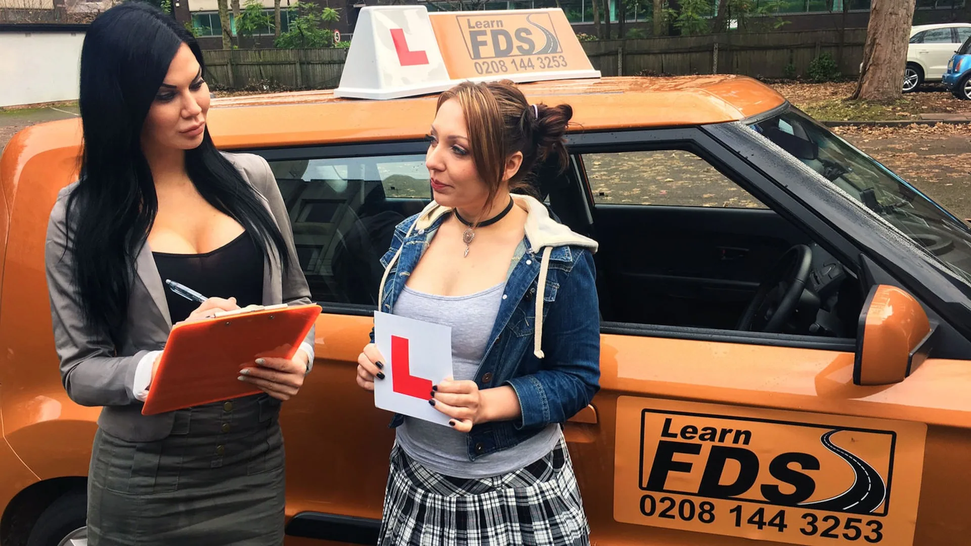 Spoiled Teen Has Her Driver's Test - Fake Driving School